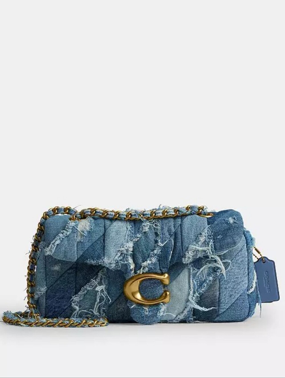 Coach Tabby Shoulder Bag 26  With Denim Patchwork Quilting